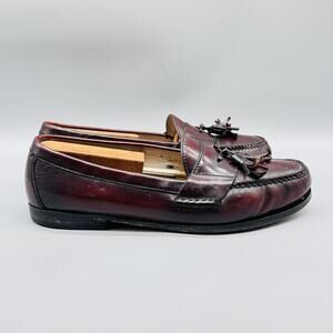 Cole Haan Shoes Mens 10 Burgundy Leather Tassel Loafers Slip On Classic Dress